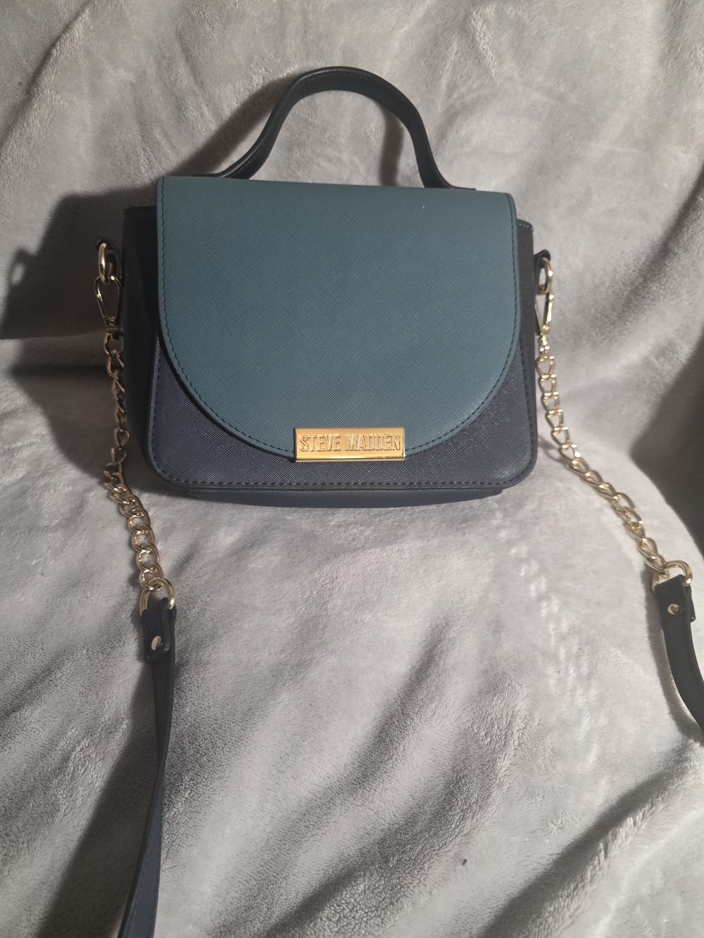 Steve Madden Teal & Navy Top-Handle Crossbody Bag
